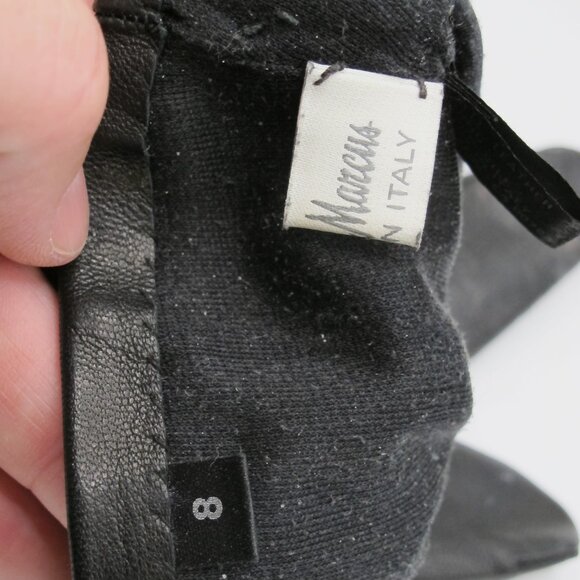 Neiman Marcus black leather ladies glove, silk lined, 8 - Picture 5 of 6